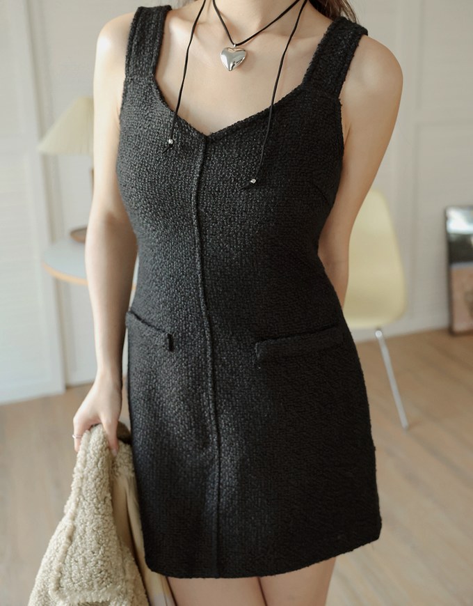 Woolen Vest Mini Dress