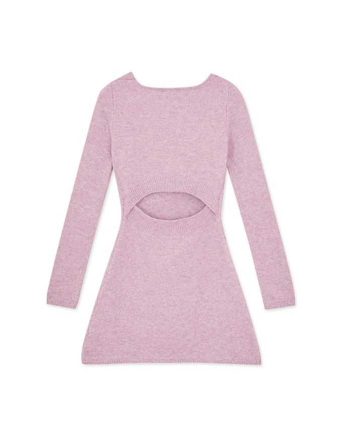 Big U Neck Hollow Back Bodycon Mini Dress