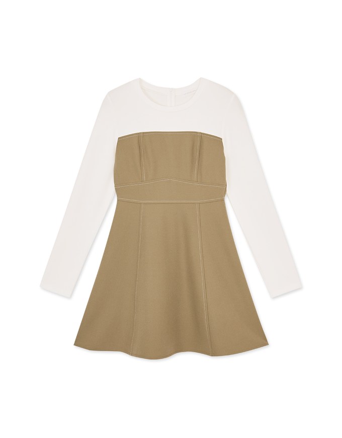 Spliced Stitched Mini Dress