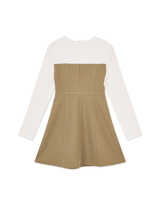 Spliced Stitched Mini Dress