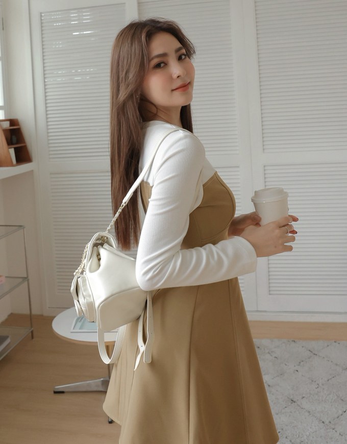Spliced Stitched Mini Dress