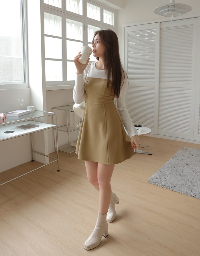 Spliced Stitched Mini Dress