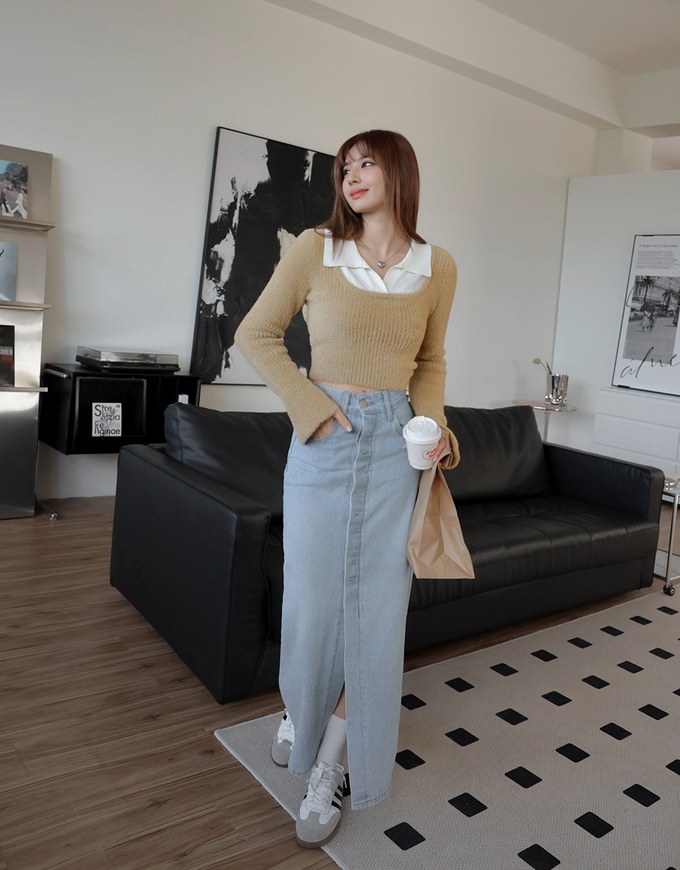Edgy Chic Patchwork Knitted Top