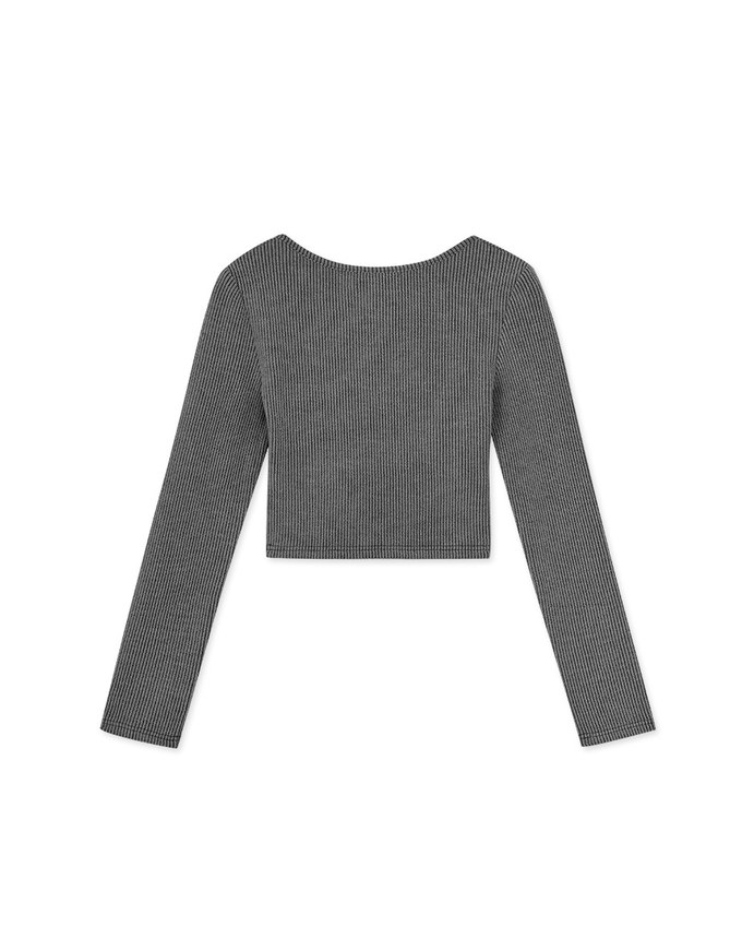 Sweetheart Neckline Ribbed Fitted Top