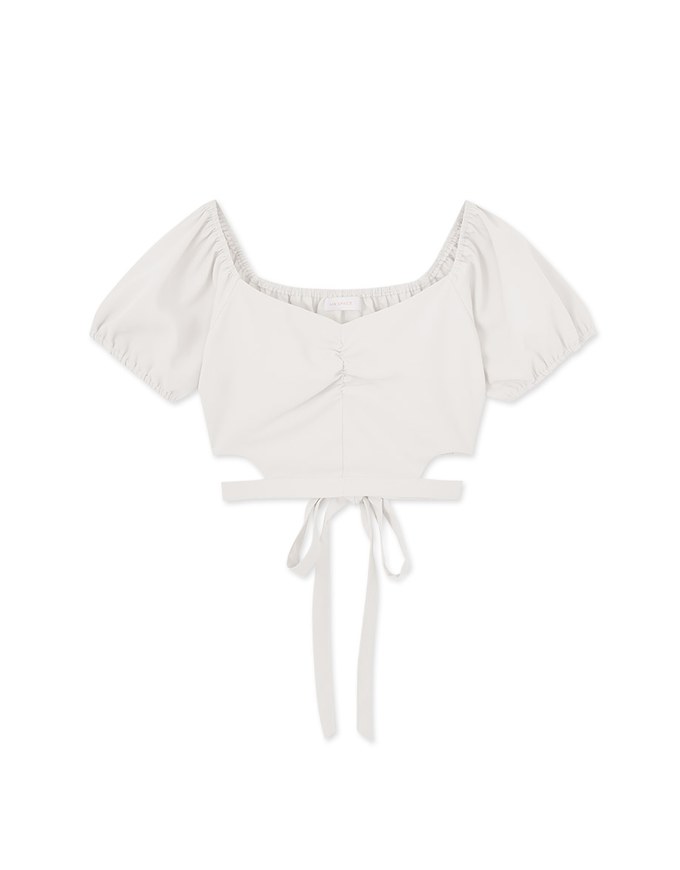 Front Scrunch Low Back Tie Strap Top