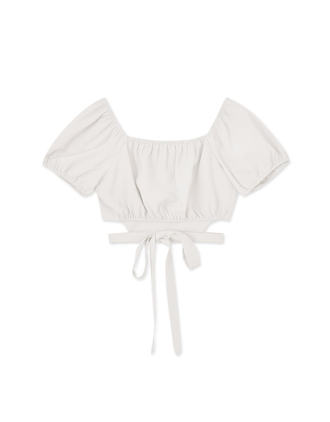 Front Scrunch Low Back Tie Strap Top