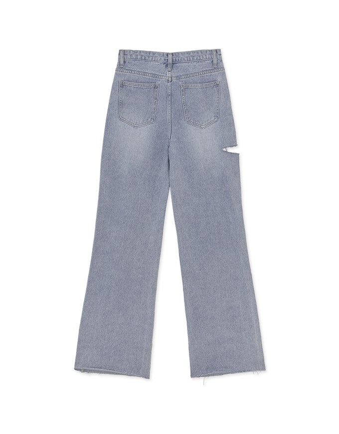 Street Drawstring Distressed Wide Pants