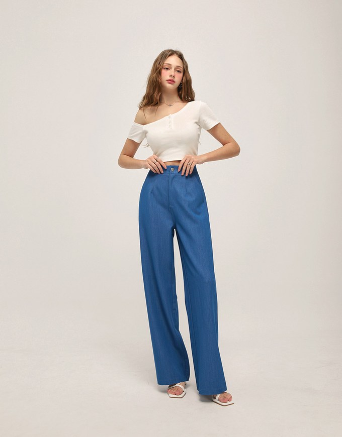 Skysrcaper Denim Wide Pants