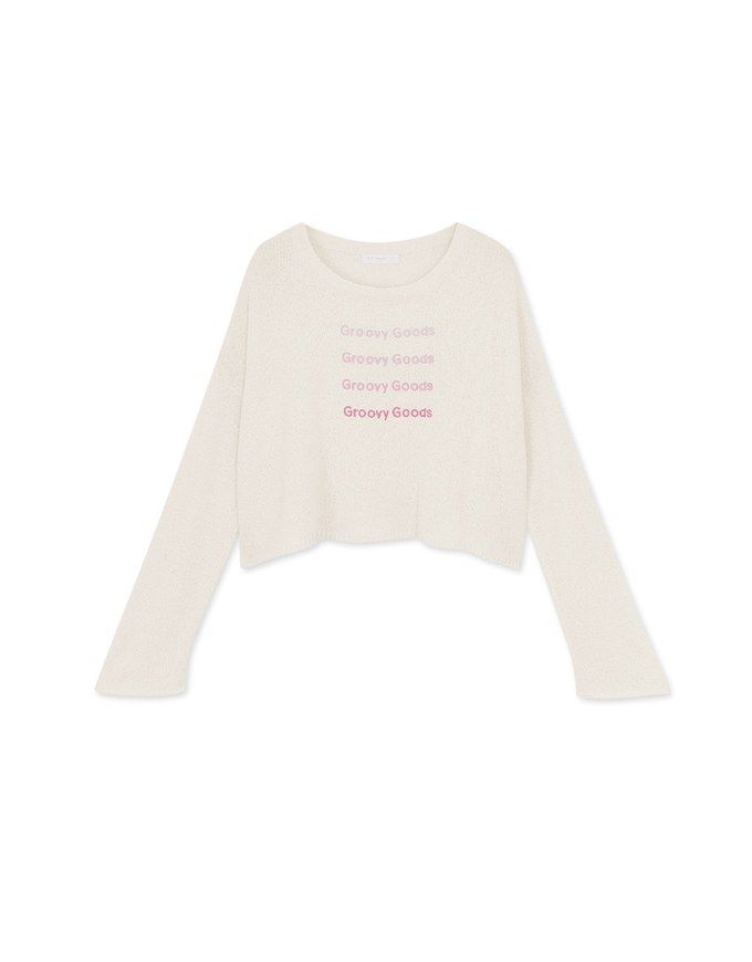 Micro Transparent Gradient Letter Knitted Sweater