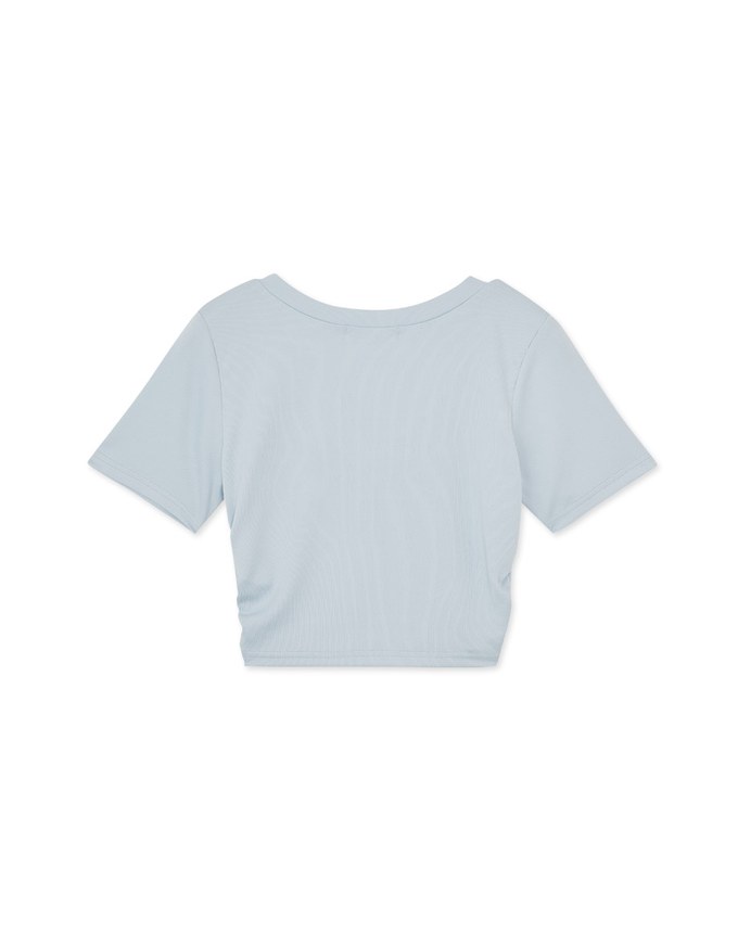 Minimalist V-neck Side Ruched Top