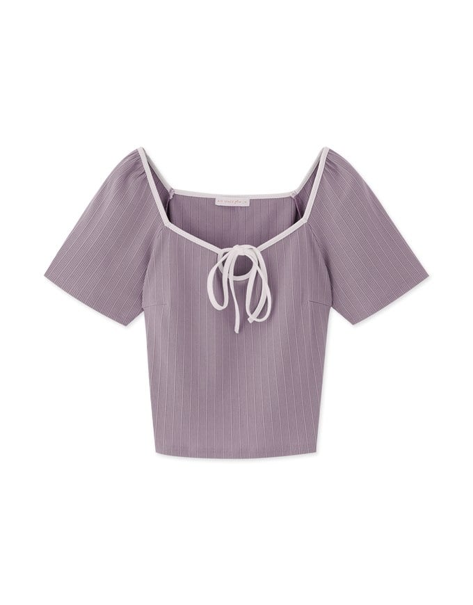 2WAY Tie Strap Ribbed Top