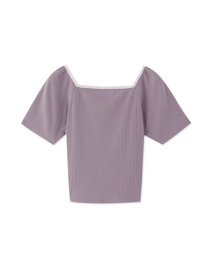 2WAY Tie Strap Ribbed Top