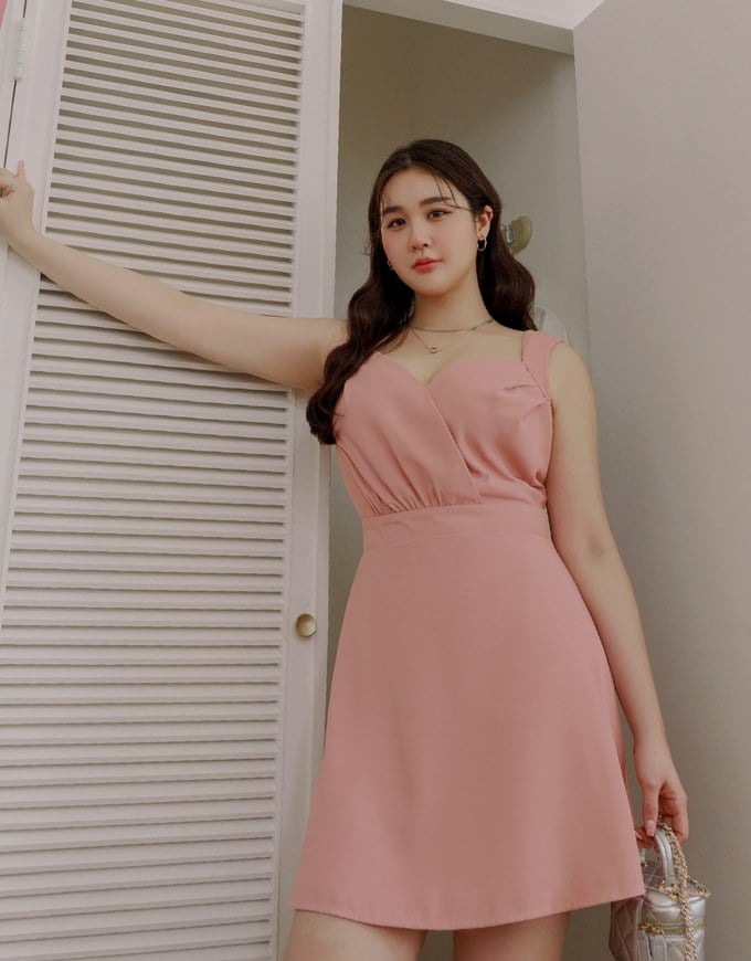 Cross Thick Shoulder Mini Dress