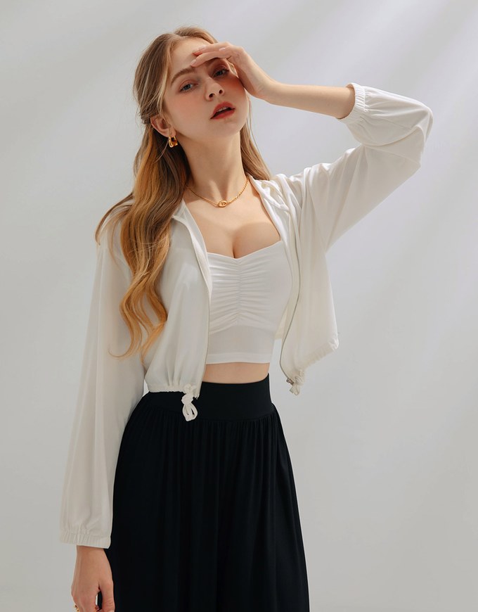 Airy Cool Drawstring Crop Jacket