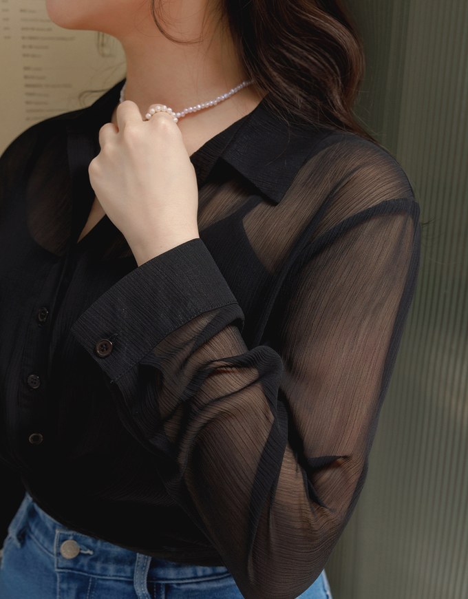 Sheer Twist Shirt Set Wear