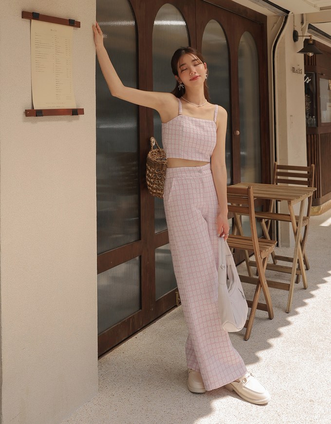 Bohemian Boho Style Tweed High Waisted Wide Pants Culottes