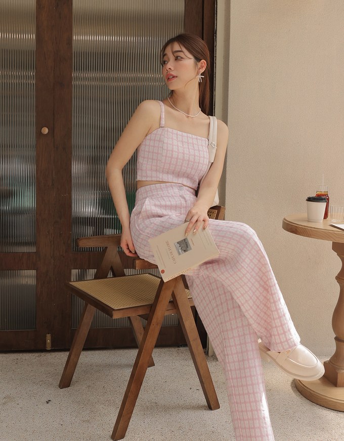 Bohemian Boho Style Tweed High Waisted Wide Pants Culottes