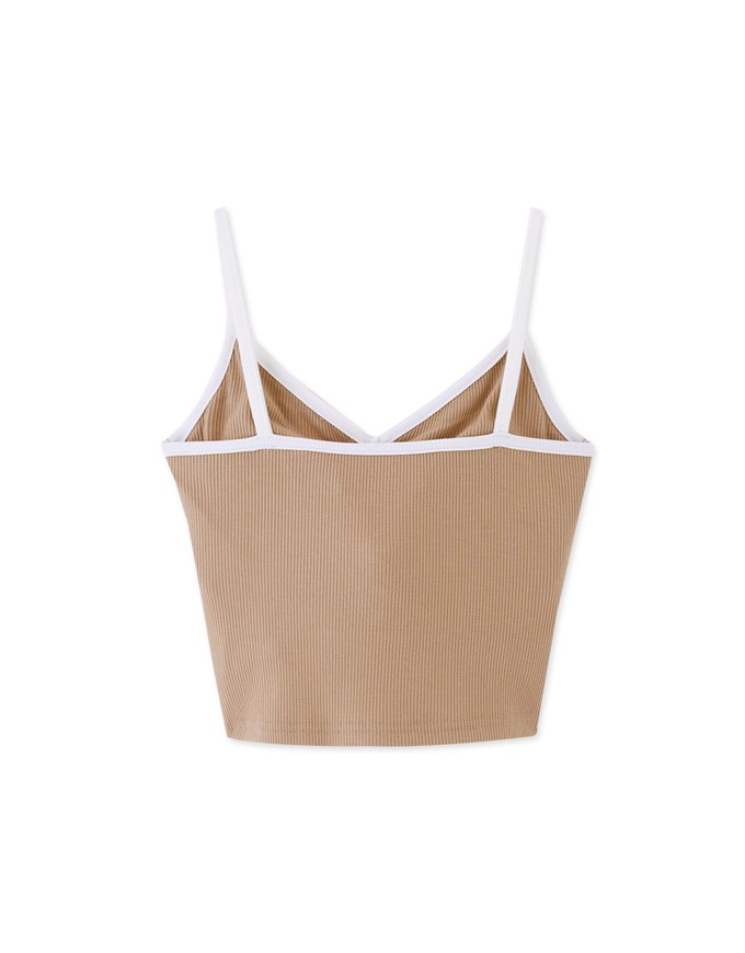 V Neck Contrast Bra Top