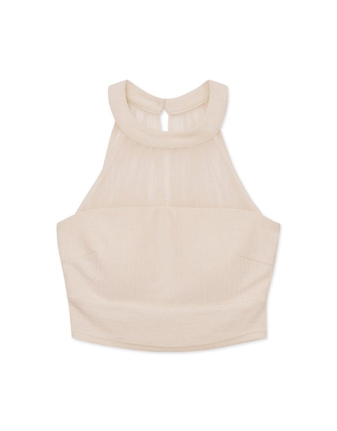 Halter Sheer Padded Tank Top