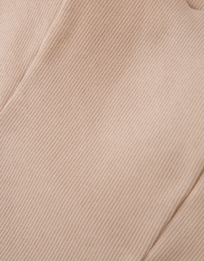 Solid Color Heart Neckline Knit Padded Top