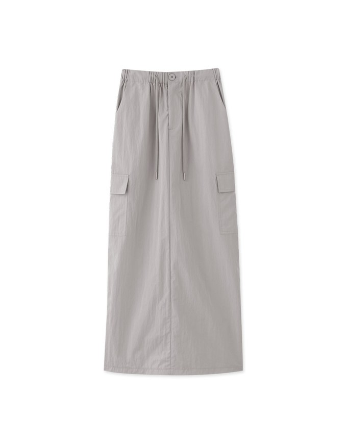 バックスリットカーゴロングスカート