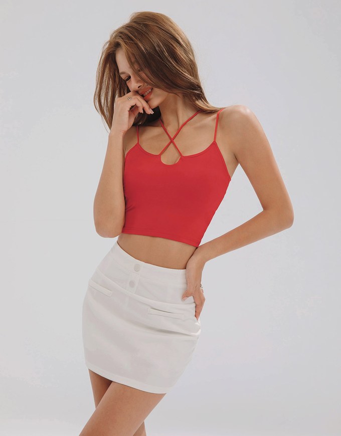 Solid Color Elastic Bodycon Skirt