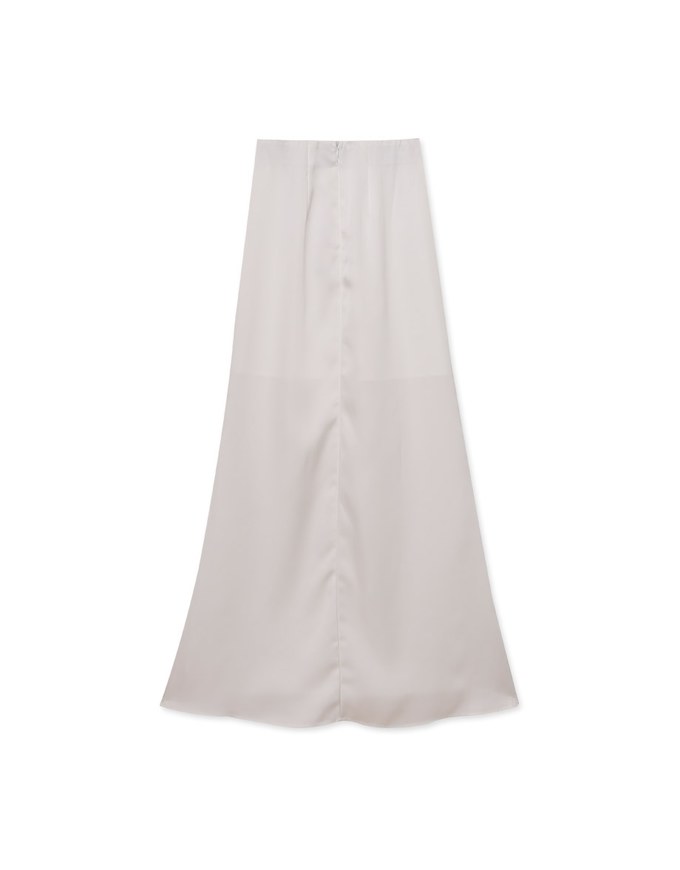 Soft Matte Satin Flare Long Skirt