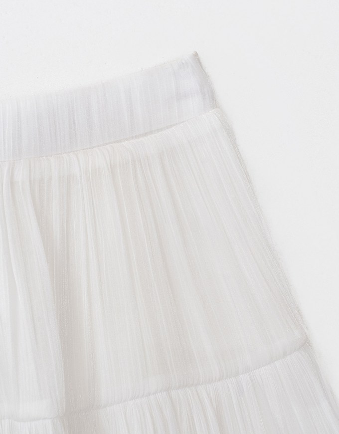 Silky Glow Satin Pleated Skirt