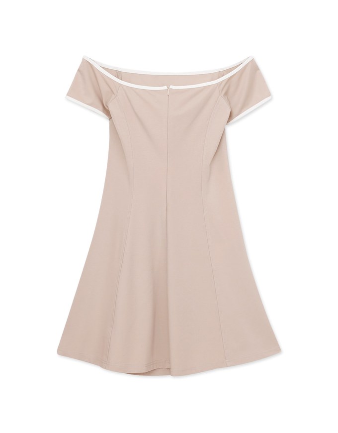 Contrast Tube Scrunch Padded Mini Dress
