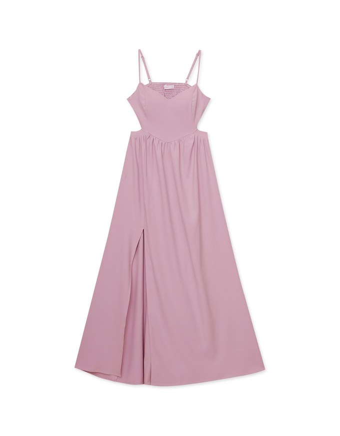 Draped Slit Strap Padded Maxi Dress