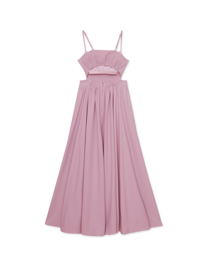 Draped Slit Strap Padded Maxi Dress