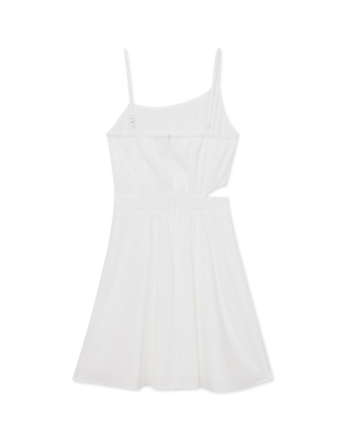 Beveled Hollow Side Ruched Mini Dress