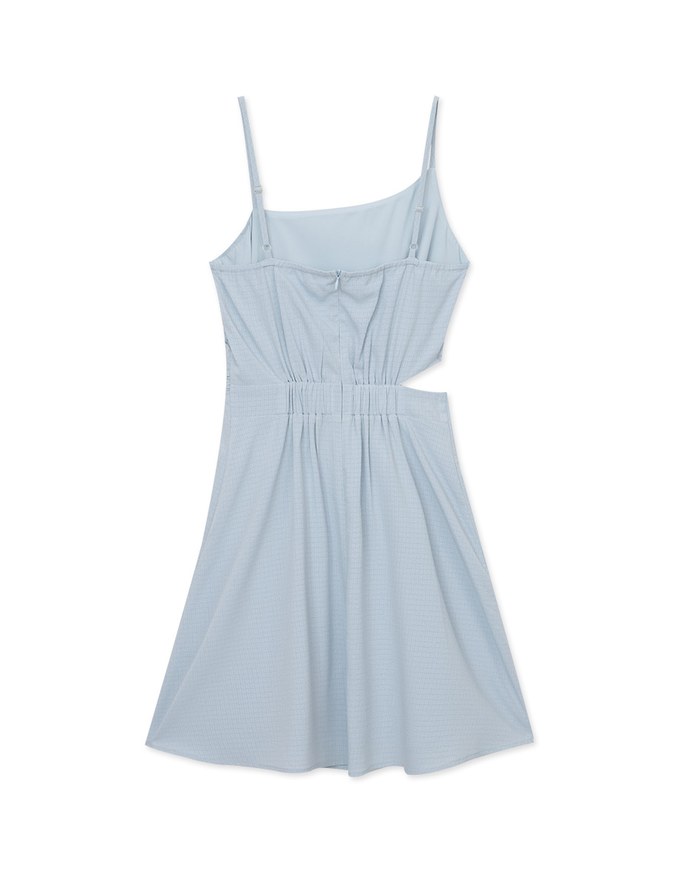 Beveled Hollow Side Ruched Mini Dress