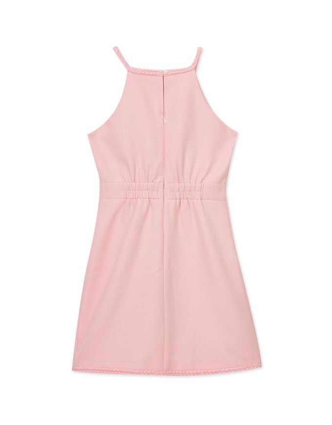 Linen Rope Halter Slit Mini Dress
