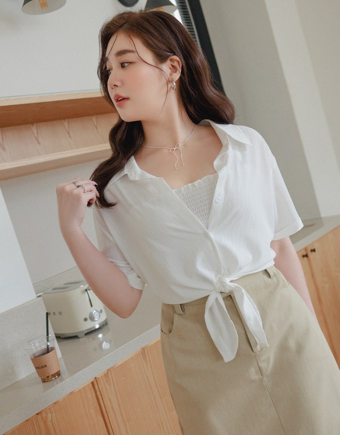Bohomian Boho Style Short Sleeve Blouse Set Wear