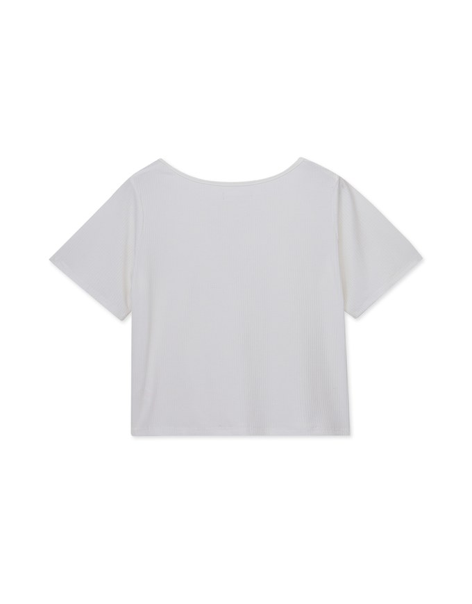 U Neck Ruched Ribbed Top