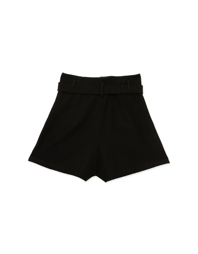 ワイドヘムショートパンツ(ベルト付き)
