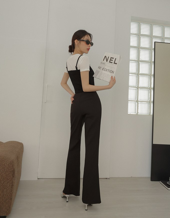 Regular Length High Waist Flared Trousers