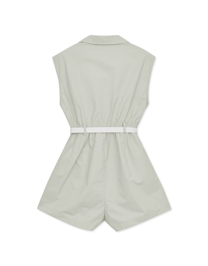 Smart Open Collar Playsuit (With Belt)