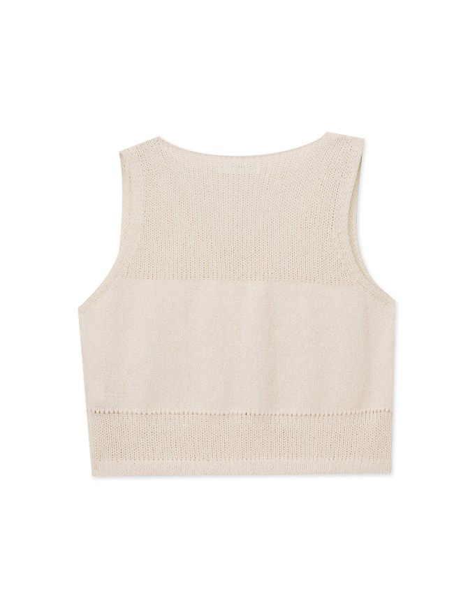 Simple Button Up Knit Tank Top