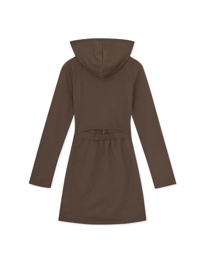 Half-zip Hollow Hooded Dress