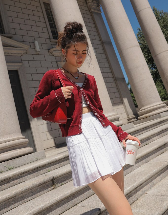 Versatile Pearl Embellished Knit Top