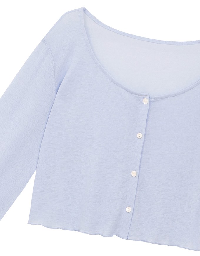 Sheer Ruffled Button Down Top