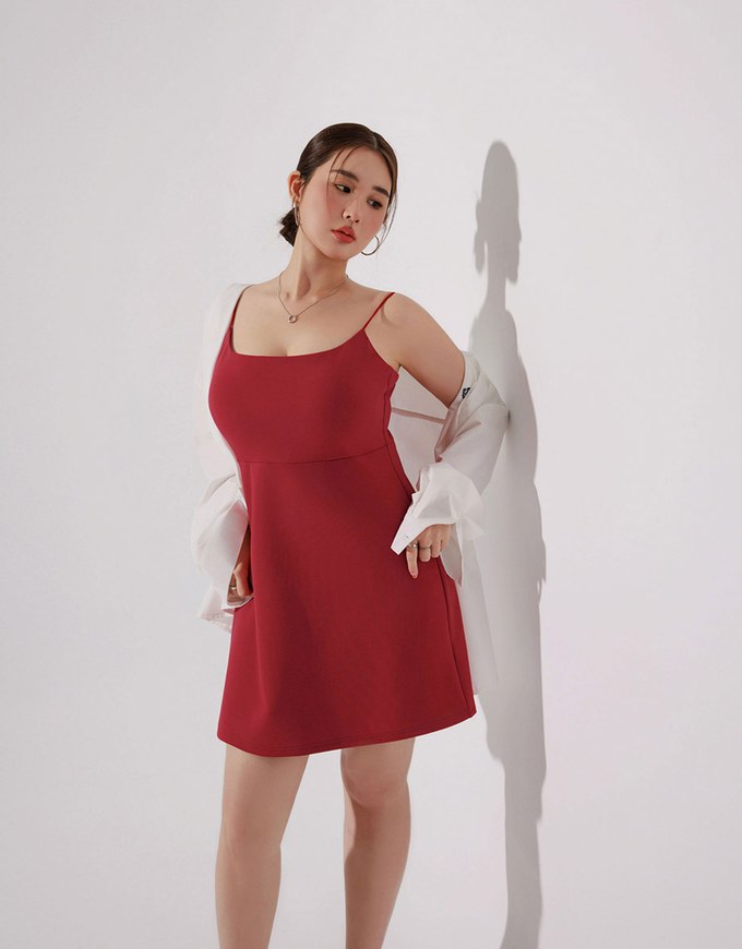 Space Cotton Bodycon Thin Straps Padded Mini Dress