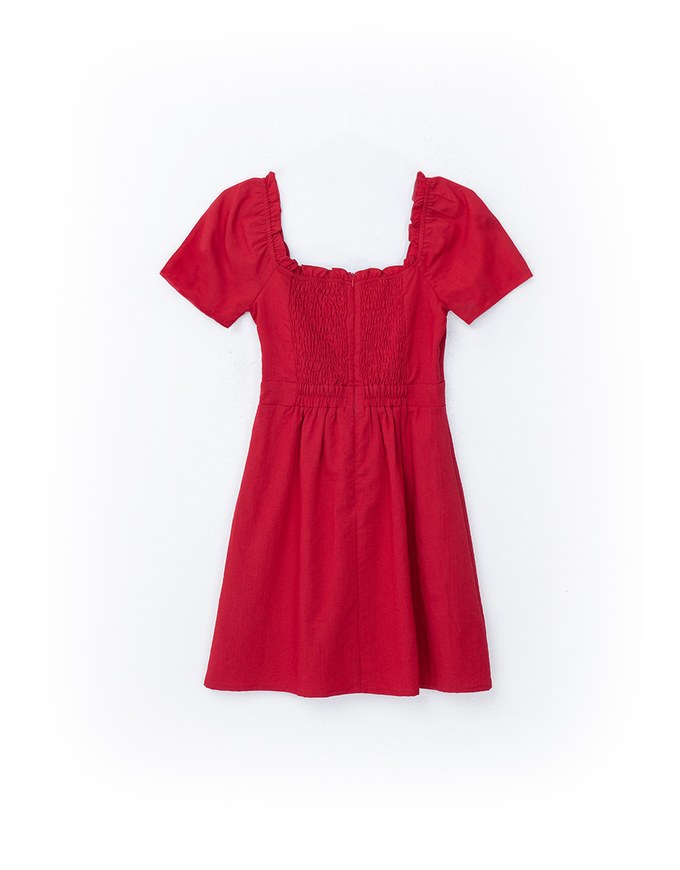 Corset Lace Up Puff Sleeve Mini Dress