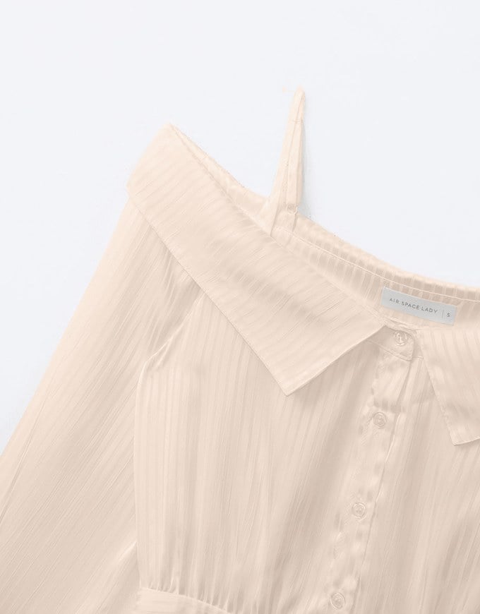 Elegant Off Shoulder Striped Top With Ruffle Trim Mini Skirt