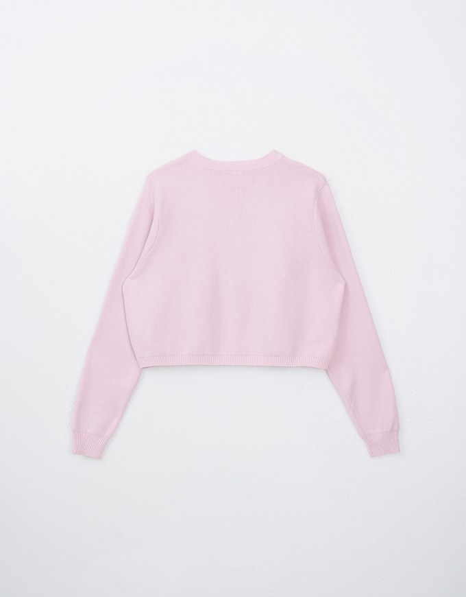Zipper Knit Long Sleeve Top with Air Space Logo
