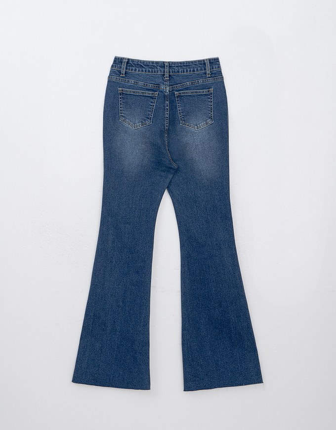 Vintage Washed High Waist Jeans Denim Flare Pants