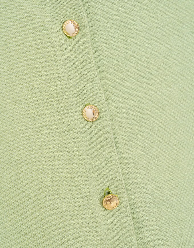 AIR SPACE Logo Gold Button Thick Knit Top
