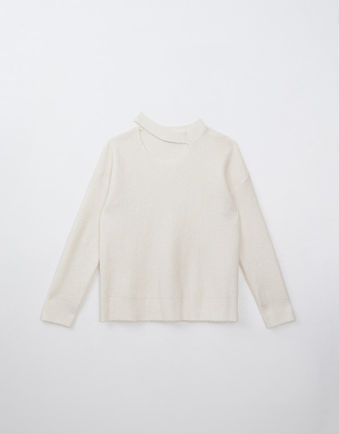 Halter Cutout Oversized Knit Sweater